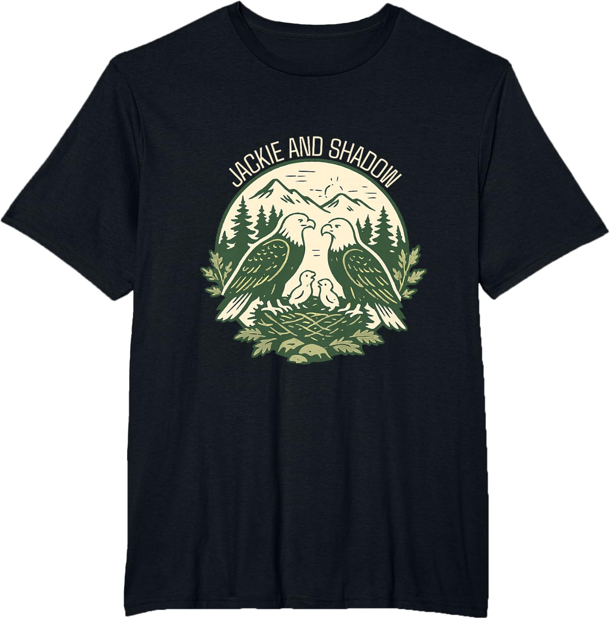 Jackie And Shadow Bald Eagle Vintage Nature Lovers T-Shirt - Black