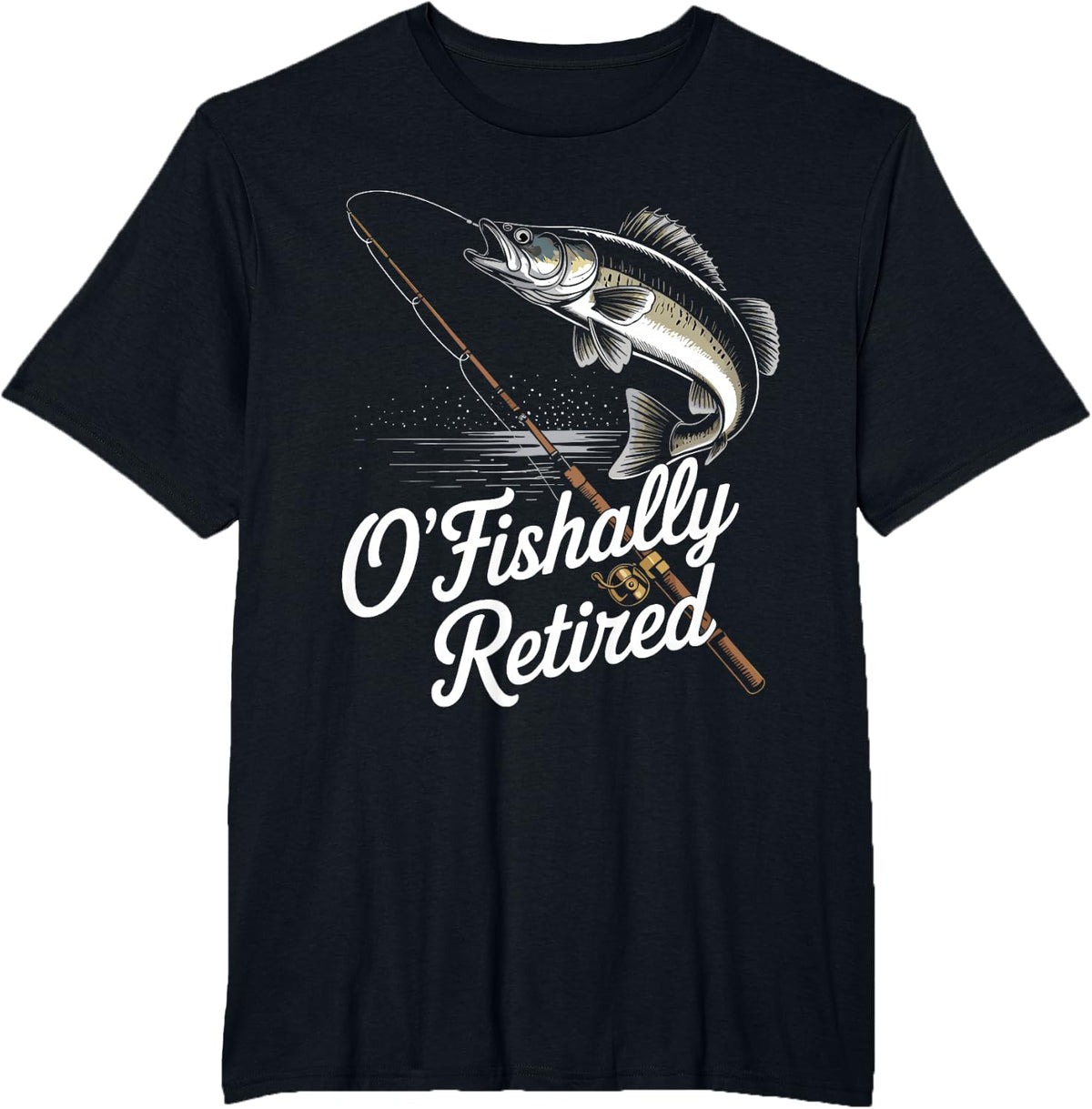 Ofishally Retired Fishing Retirement For Men Dad Fisherman T-Shirt - Black