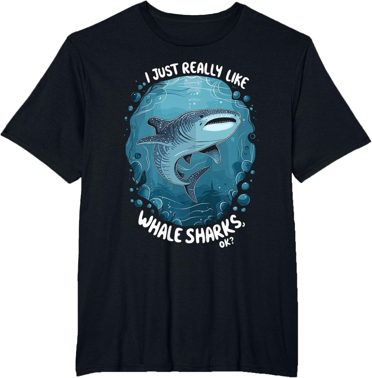 Whale Shark Ocean Wildlife T-Shirt - Black