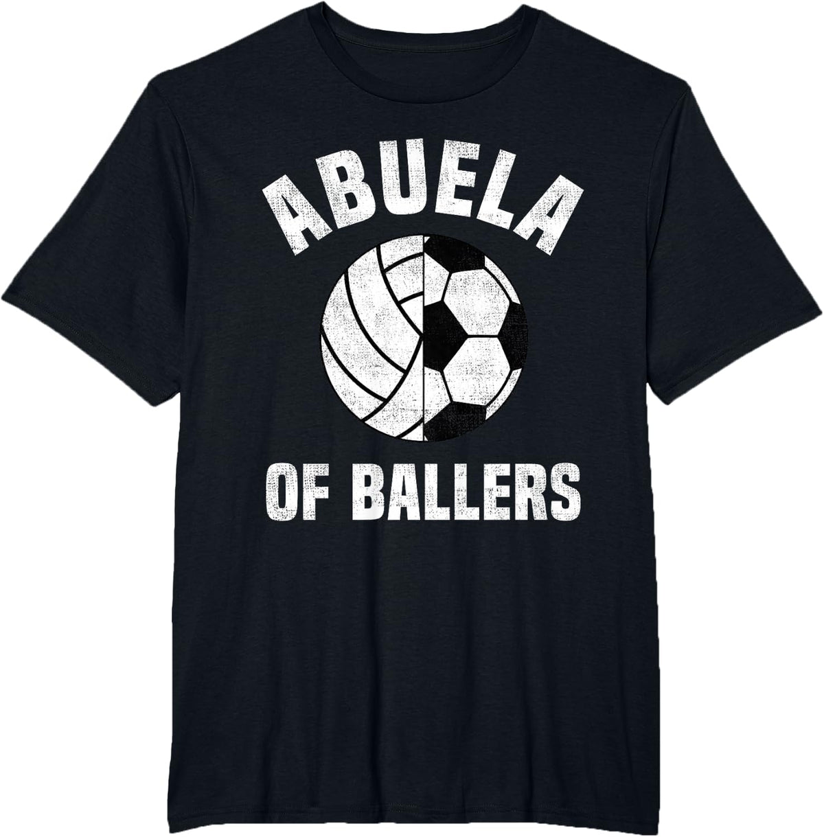 Abuela of Ballers Volleyball Soccer Lover Family Kids T-Shirt - Black