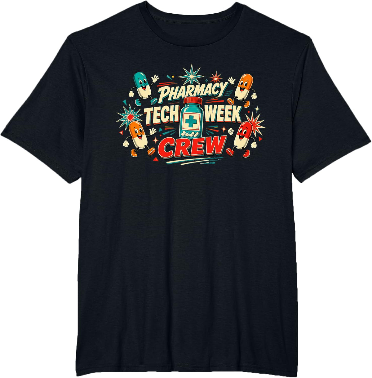 Pharmacy Tech Week Crew Shirt Pharmacy Technician Team T-Shirt - Black