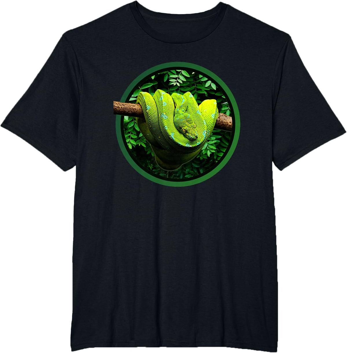 Green Tree Python Snake/Reptile Keepers T-Shirt - Black