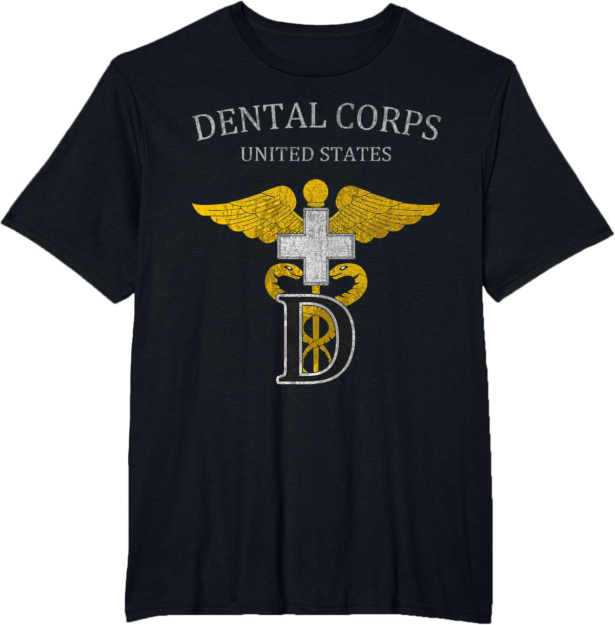 US Dental Corps US Army Dentist Military Dental Services T-Shirt - Black