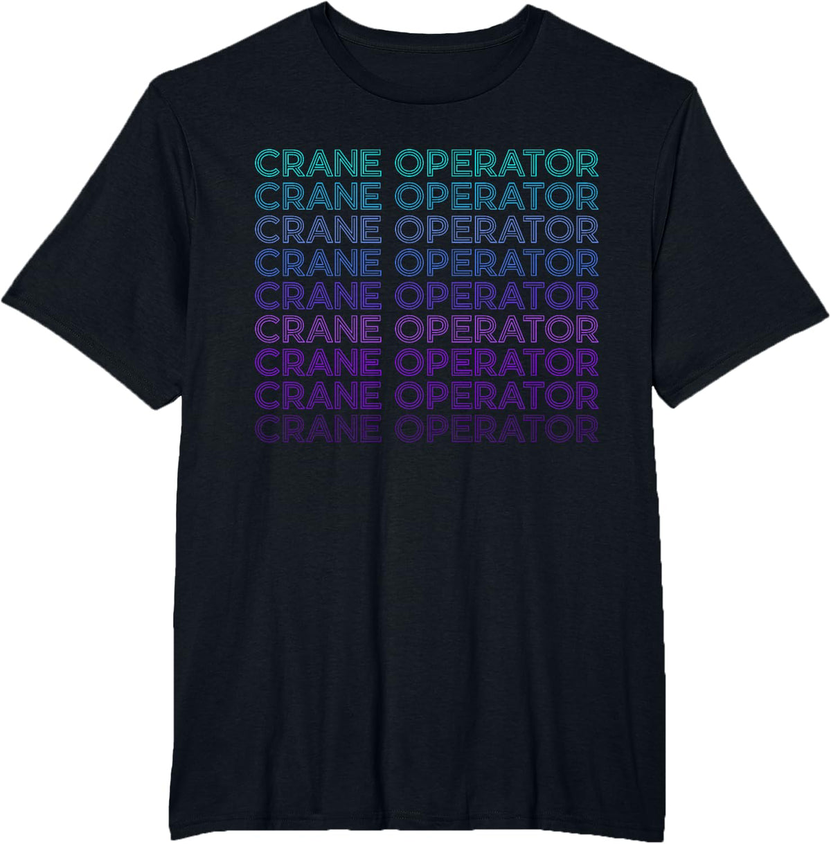 Crane Operator Retro T-Shirt - Black