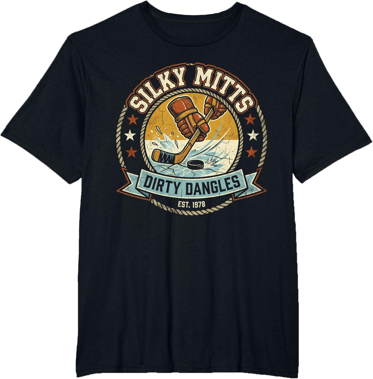 Silky Mitts Dirty Dangles Ice Hockey T-Shirt - Black
