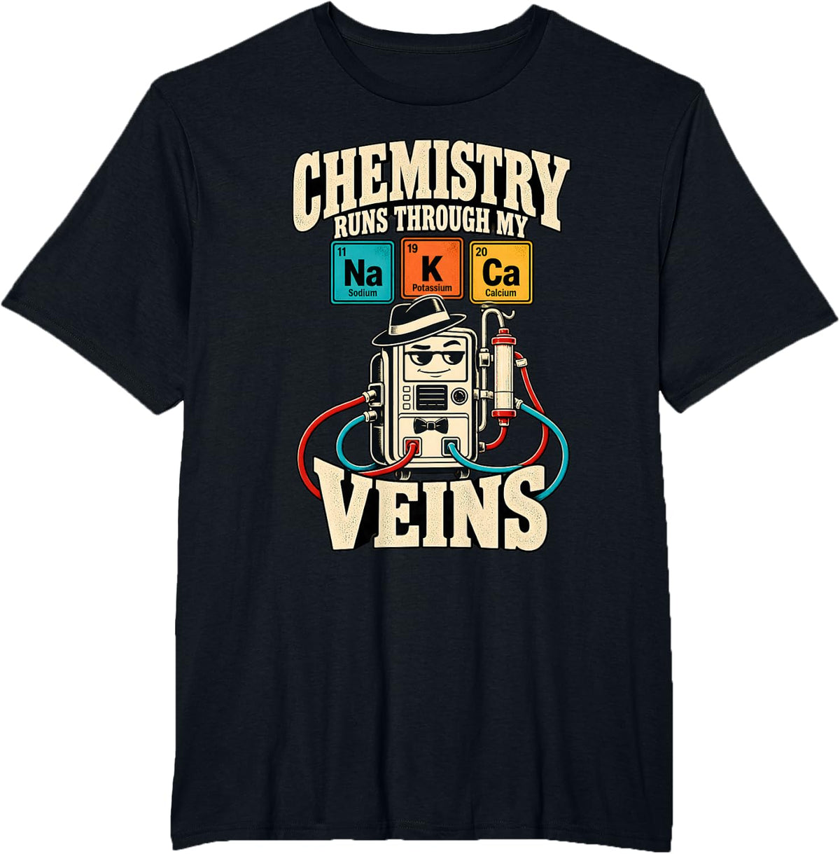 Dialysis Godfather Chemistry Runs Through My Veins T-Shirt - Black