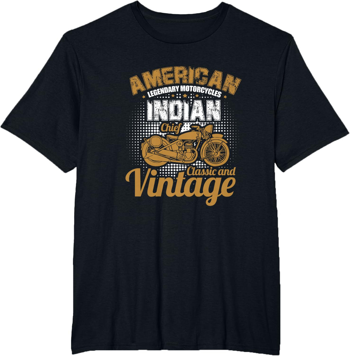 Motorcycle Biker American Legendary Motorcycles Indian Chief T-Shirt - Black