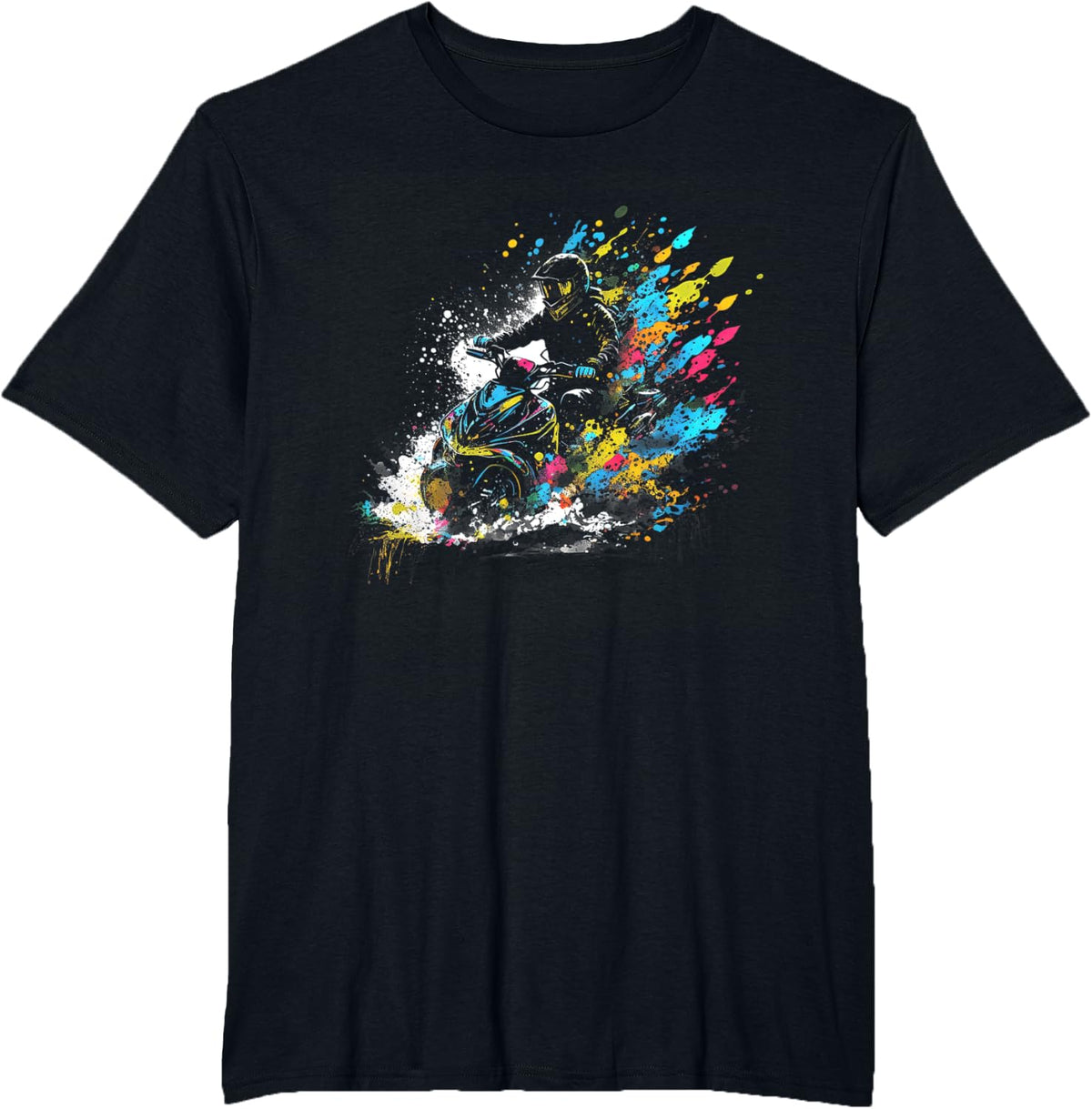 Splash Art Snowmobile Snow Machine Ski-Doo Snowmobiles T-Shirt - Black