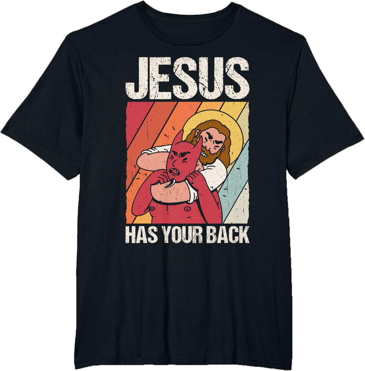 JESUS HAS YOUR BACK Christian Jiu Jitsu T-Shirt - Black