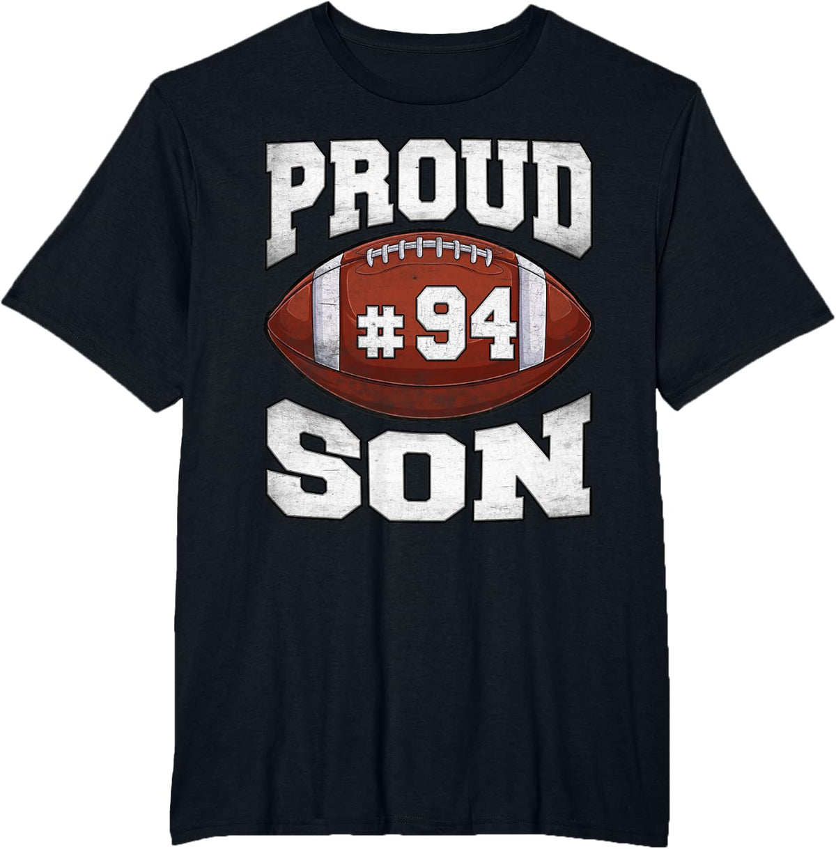 Jersey Number 94 Proud Son Football Lineman Player T-Shirt - Black