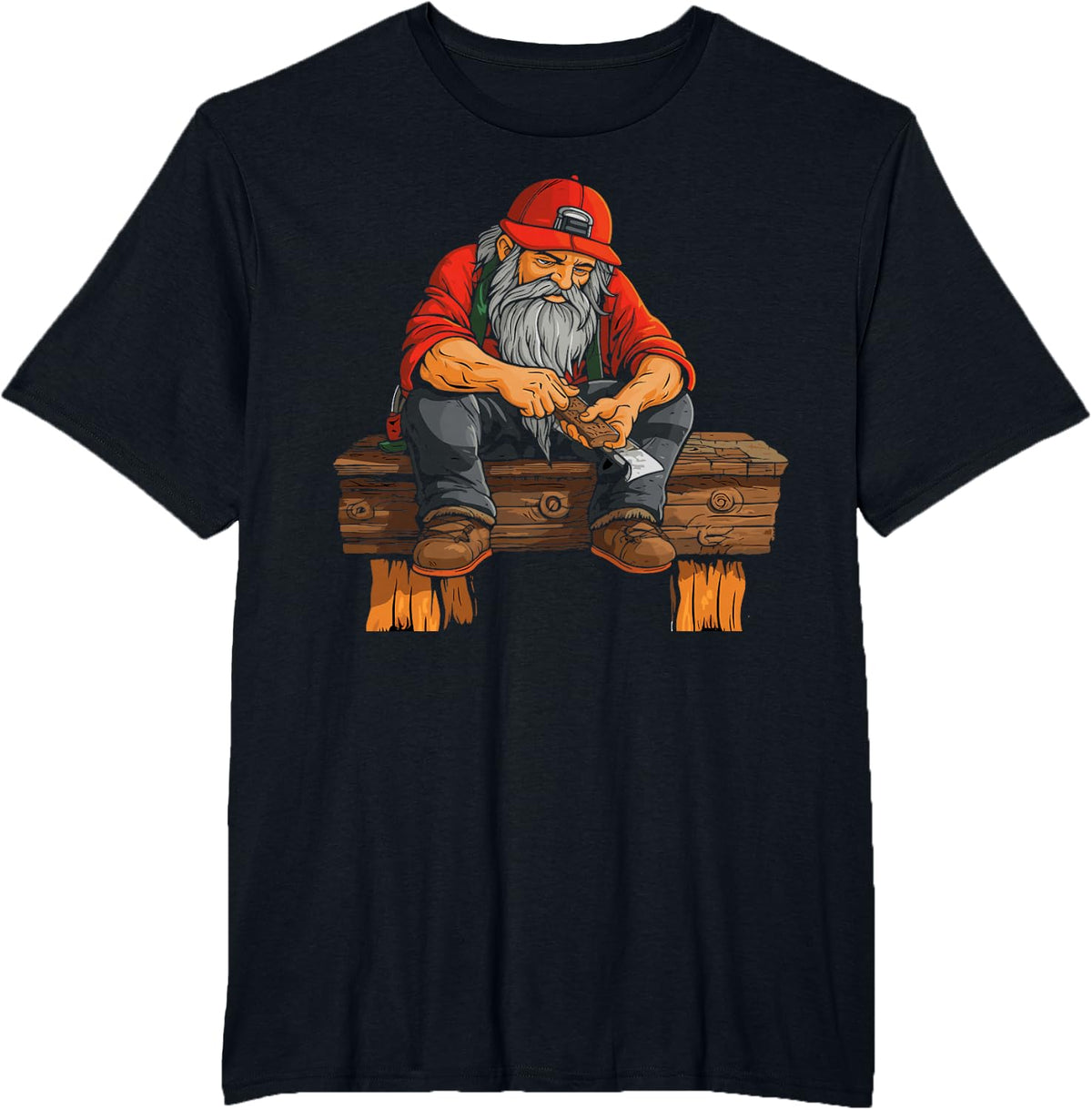 Whittling Wood Carving Woodworker Woodcarving Whittler T-Shirt - Black