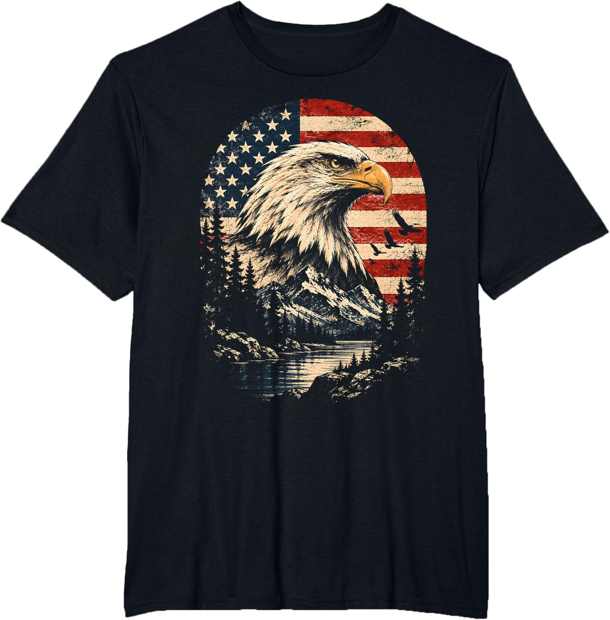 Bald US Eagle T-Shirt - Black