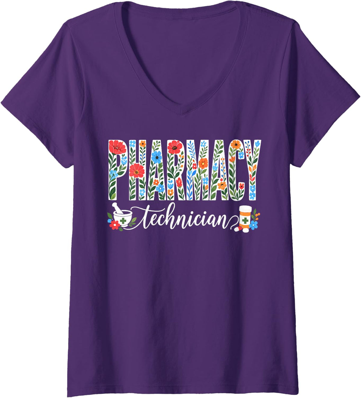 Women's Pharmacy Technician Pharmacy Tech V-Neck T-Shirt - Purple