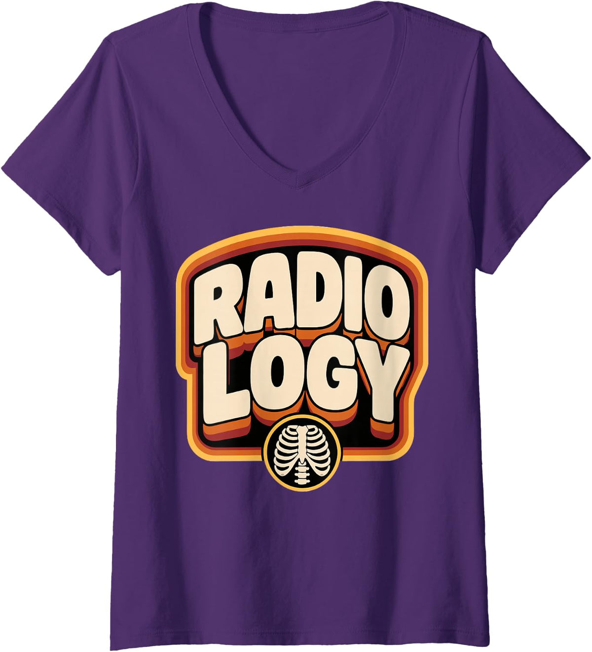 Women's Retro Radiology V-Neck T-Shirt - Purple