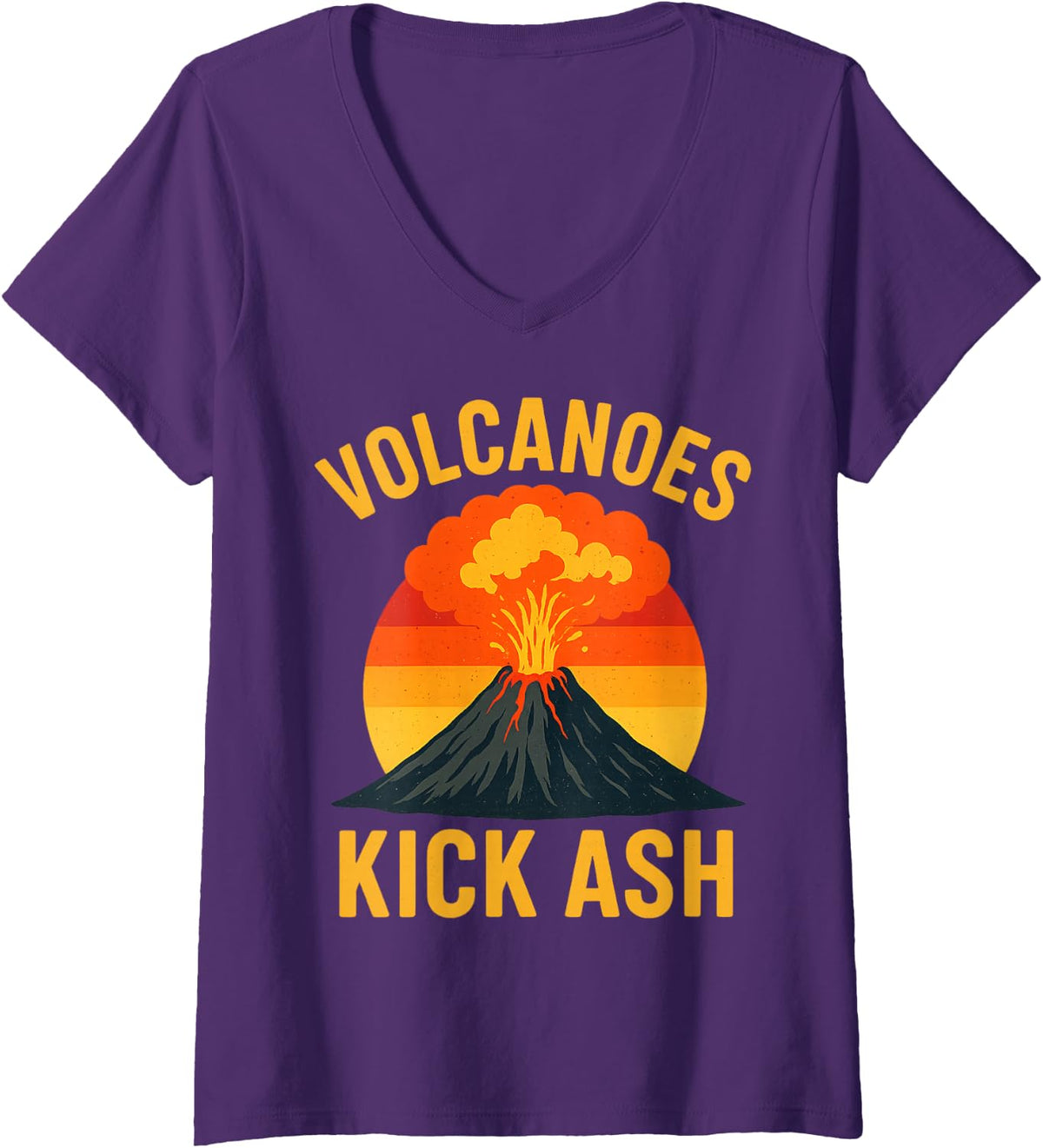 Women's Cool Volcano for Men Women Kids Volcanic Ash Volcano Lover V-Neck T-Shirt - Purple