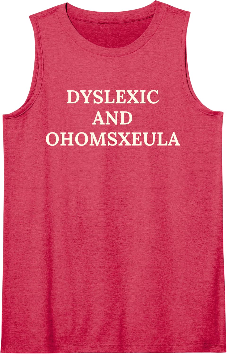 Dyslexic and Ohomsxeula Sleeveless Tank Top - Red