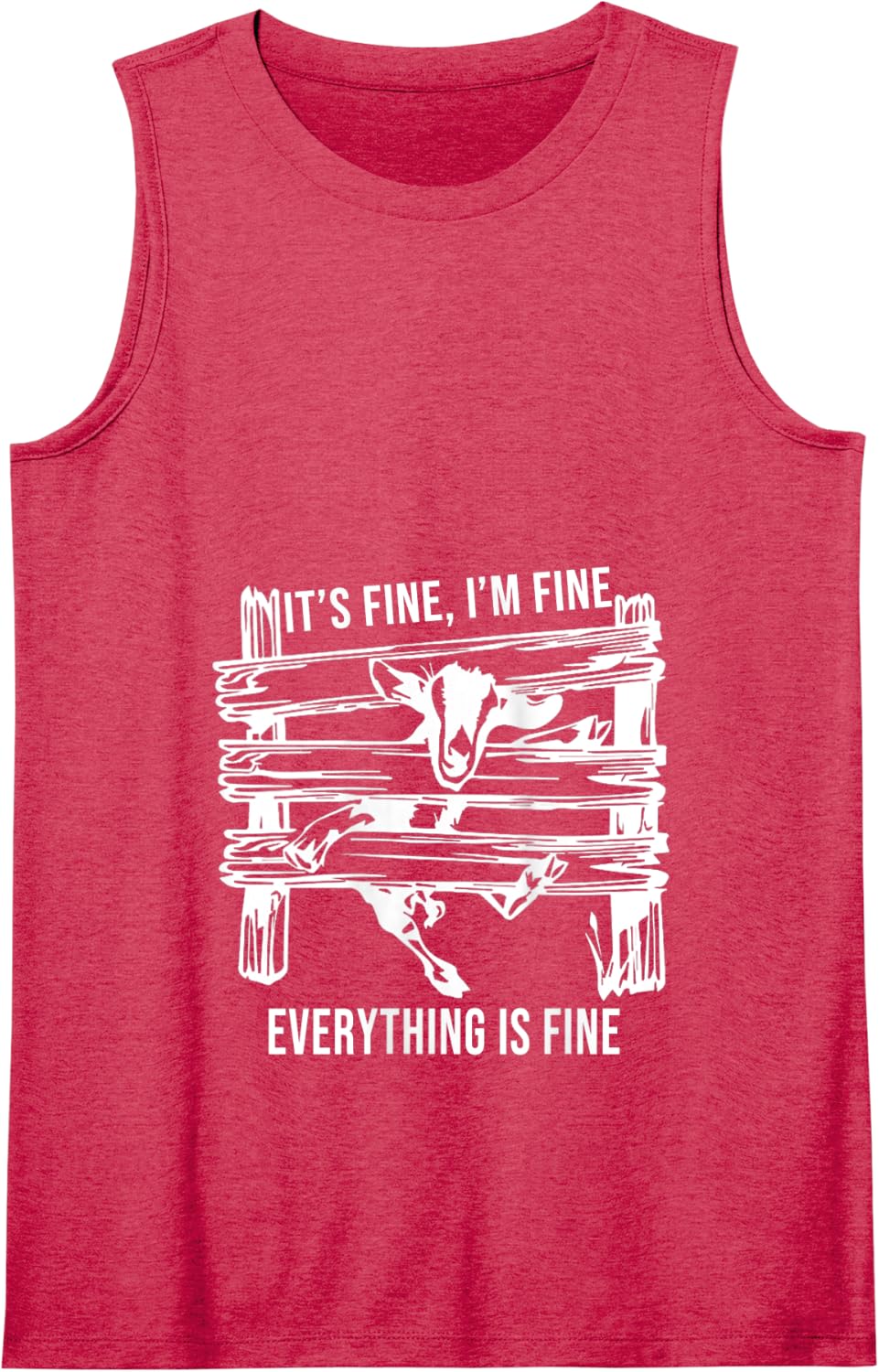Womens funny goat it's fine i'm fine everything is fine Tank Top - Red
