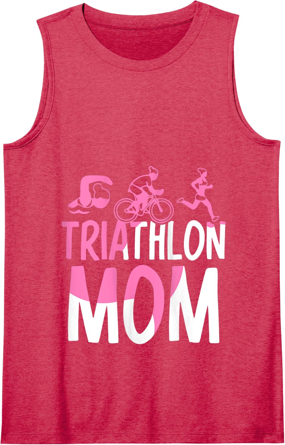 Triathlon Mom Triathlons Triathlete Sports Mother Mommy Mama Tank Top - Red