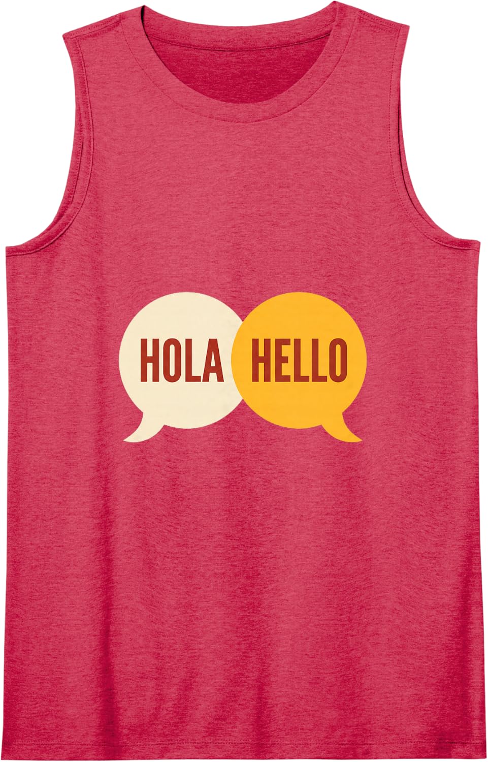 Hola Hello Dual Language Teacher Team Bilingual Classroom Tank Top - Red