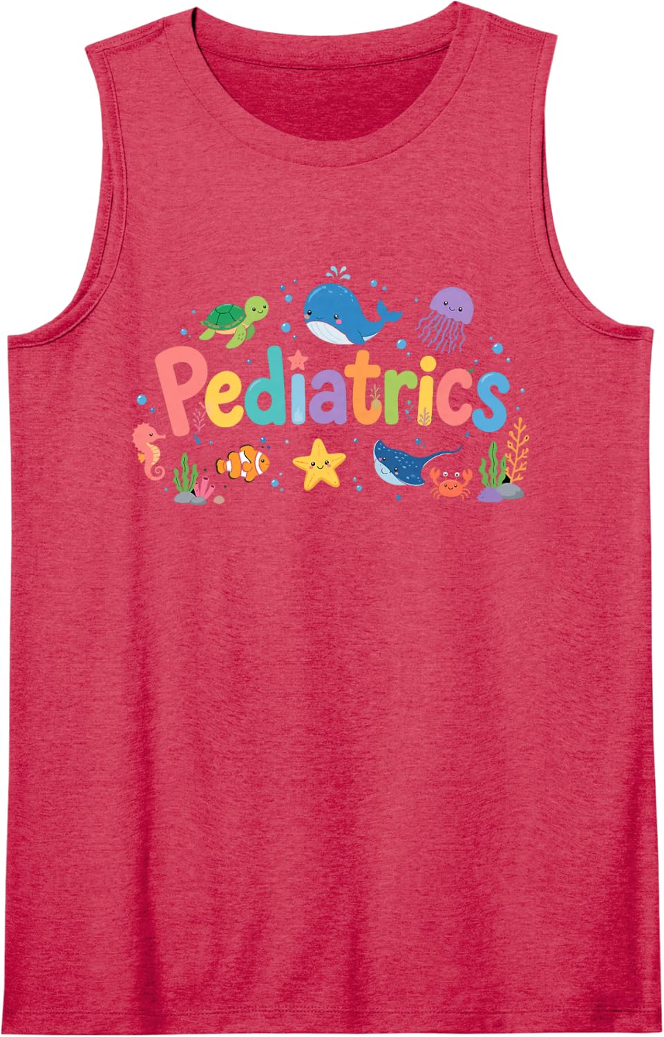 PICU Pediatric Nurse Pediatrics Sleeveless Tank Top - Red