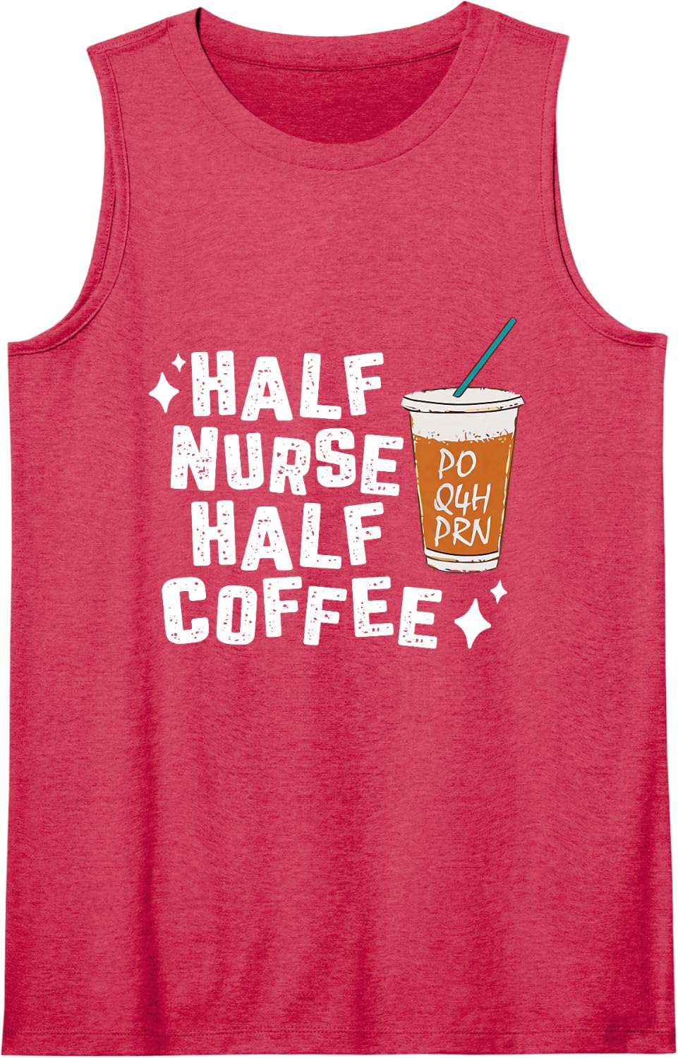 Coffee Nurs Half Nurse Half Coffee Nurse Week Sleeveless Tank Top - Red