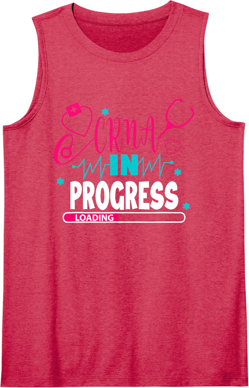 CRNA in Progress Nursing School Student Future Nurse Life Sleeveless Tank Top - Red