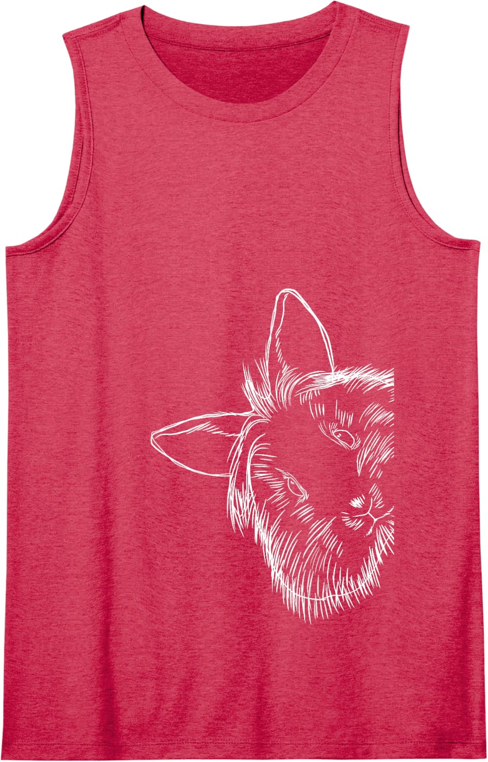 Funny Lionhead Rabbit Tank Top - Red
