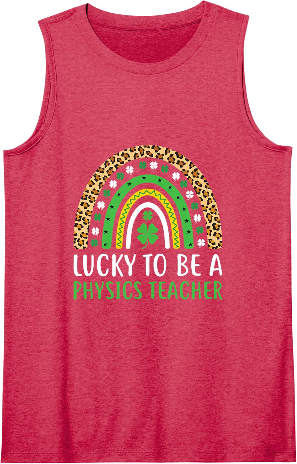 Lucky to Be A Physics Teacher Rainbow St Patricks Day Tank Top - Red