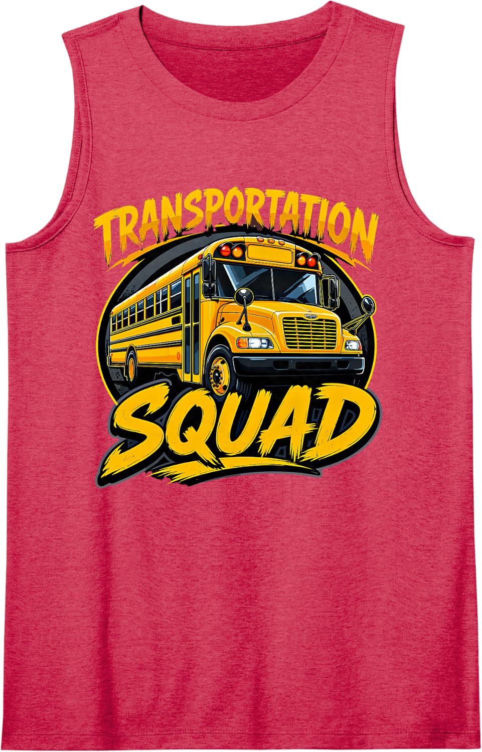 Transportation Squad Funny School Bus Driver Sleeveless Tank Top - Red