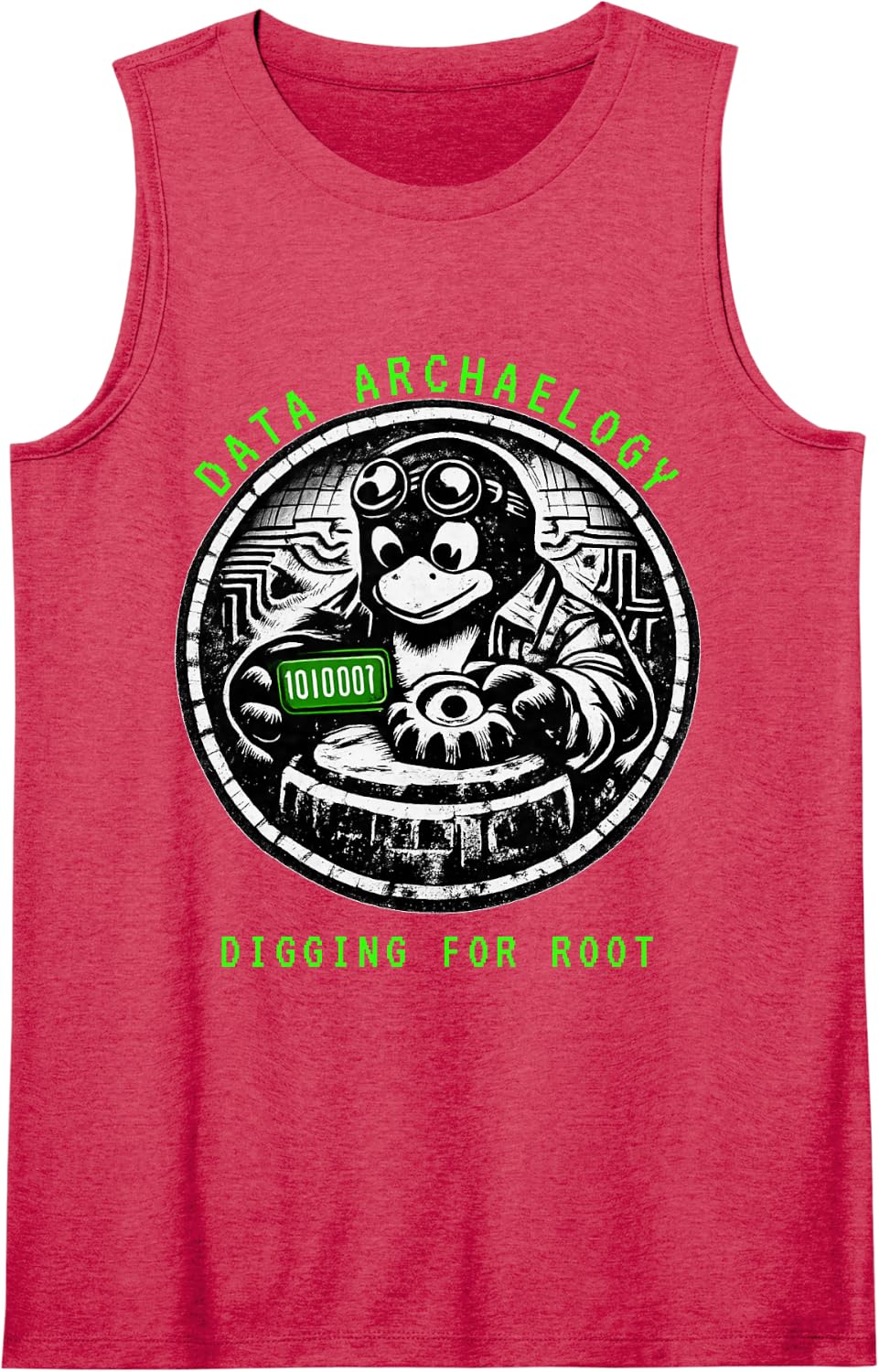 Funny Programmer Legacy Code Debugging Tux Sleeveless Tank Top - Red