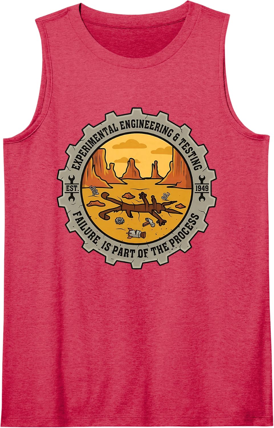 Experimental Engineering Failure is Part of Process Sleeveless Tank Top - Red