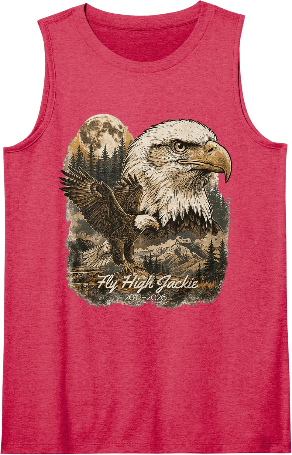 Jackie The Bald Eagle, Fly high Jackie Tank Top - Red
