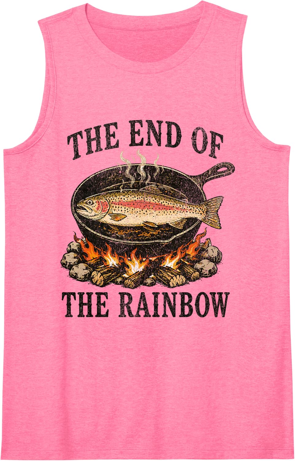 The End of The Rainbow Trout Sleeveless Tank Top - Pink