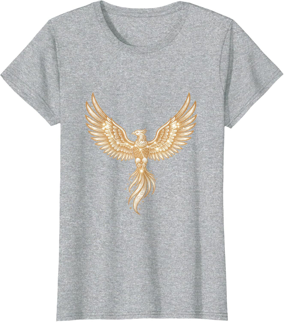 Phoenix Southern Celestial Star Constellation Art Graphic T-Shirt - Heather Grey