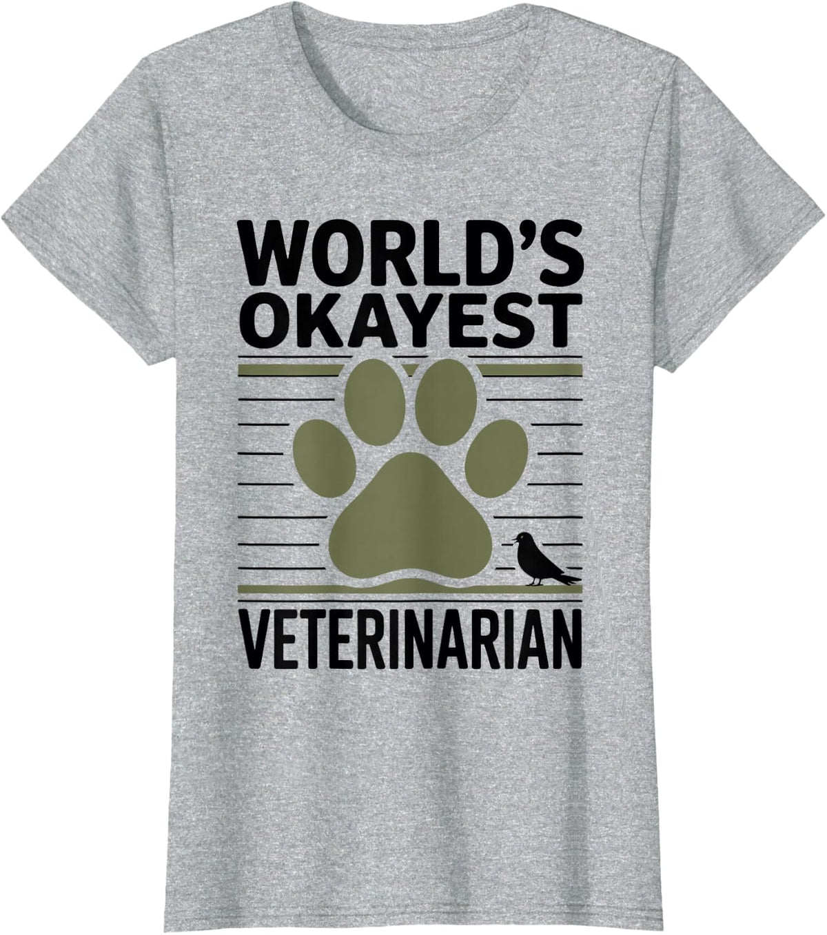 World's Okayest Veterinarian T-Shirt - Heather Grey