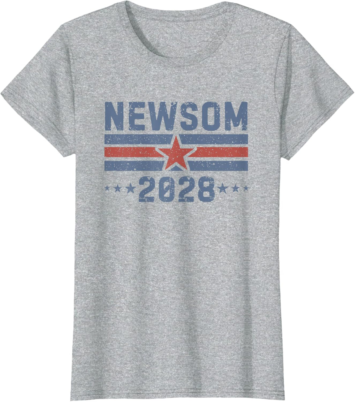 Gavin Newsom 2028 for President Election Campaign T-Shirt - Heather Grey