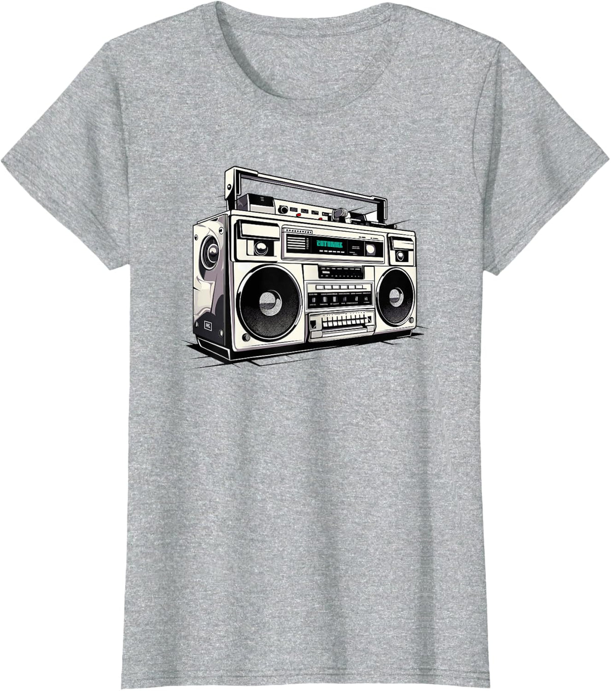 Ghetto Blaster Hip Hop 80's 90's Street Gangster Rap Lover T-Shirt - Heather Grey