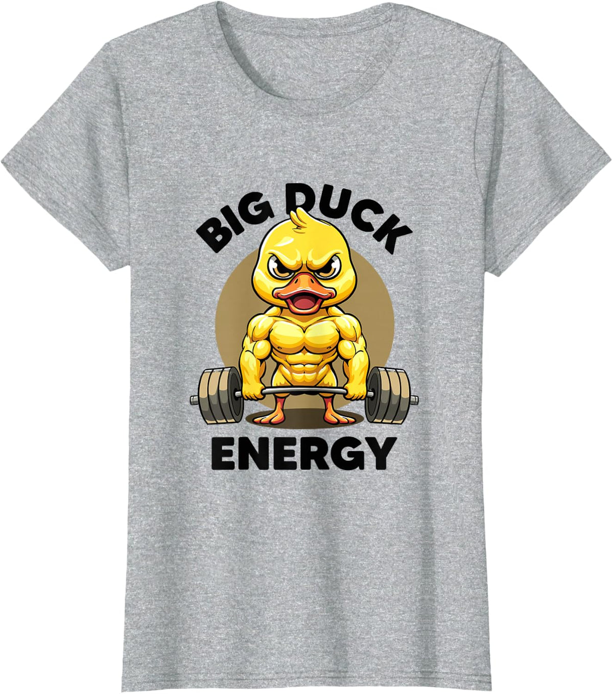 Big Duck Energy Duck Lovers Funny Gym Weightlifting Duck T-Shirt - Heather Grey