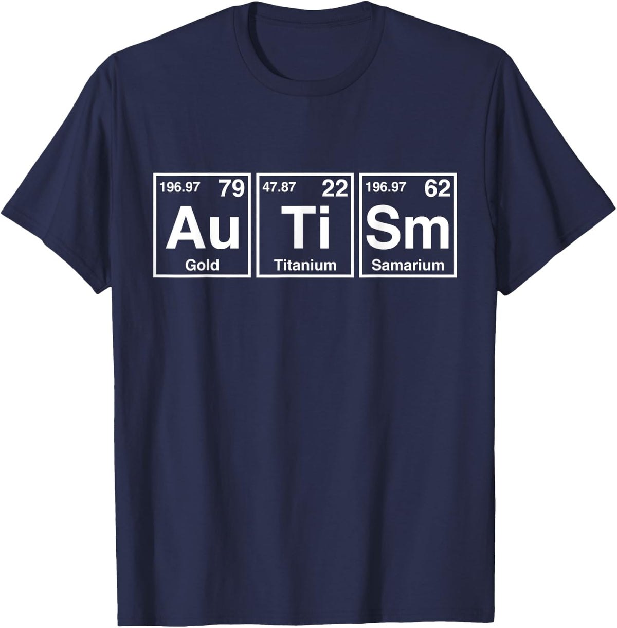 Chemistry Periodic Table For Autism Awareness T-Shirt - Navy Blue