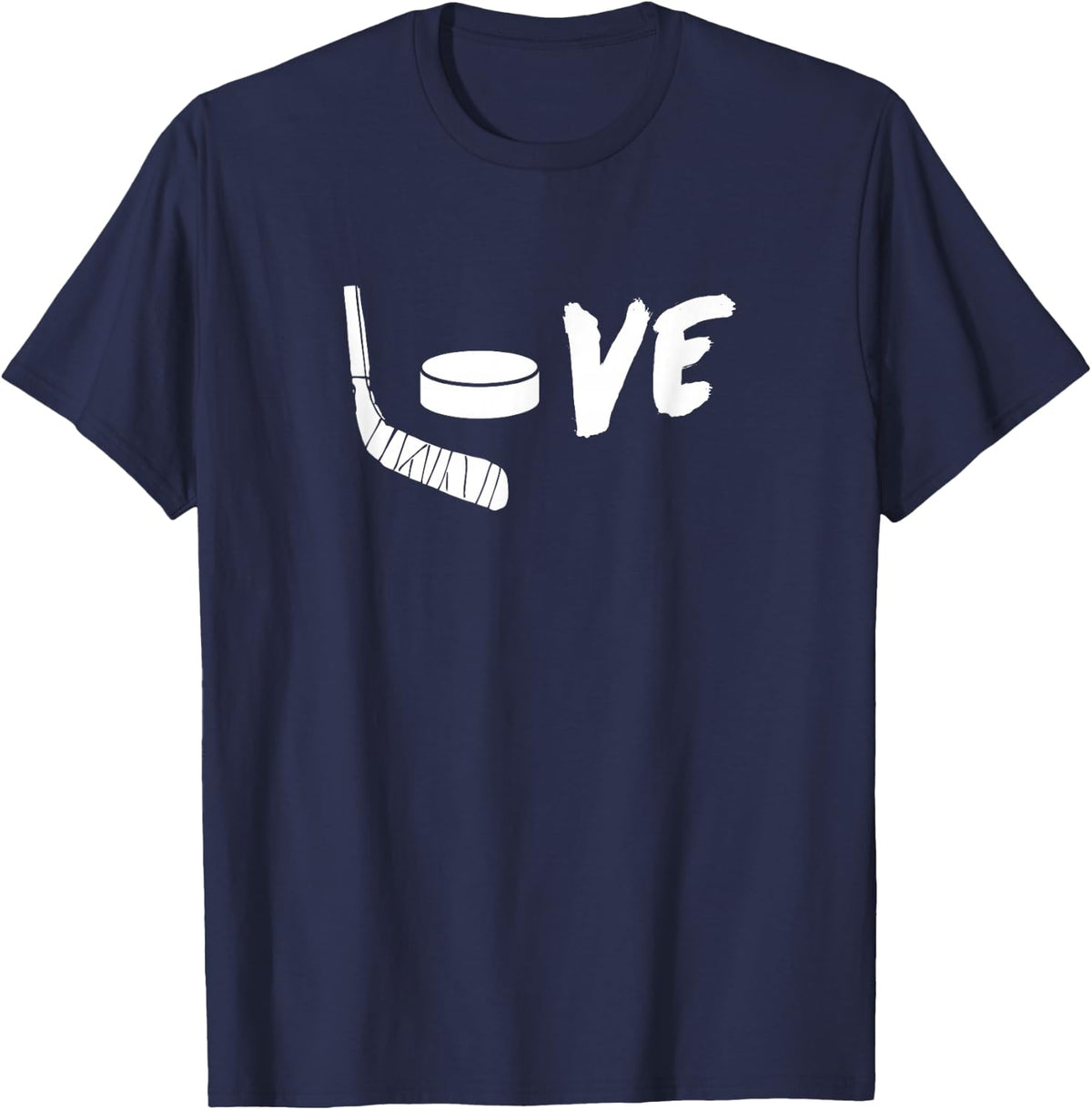 Love Hockey - Ice Hockey Graphic t for Hockey Fans T-Shirt - Navy Blue