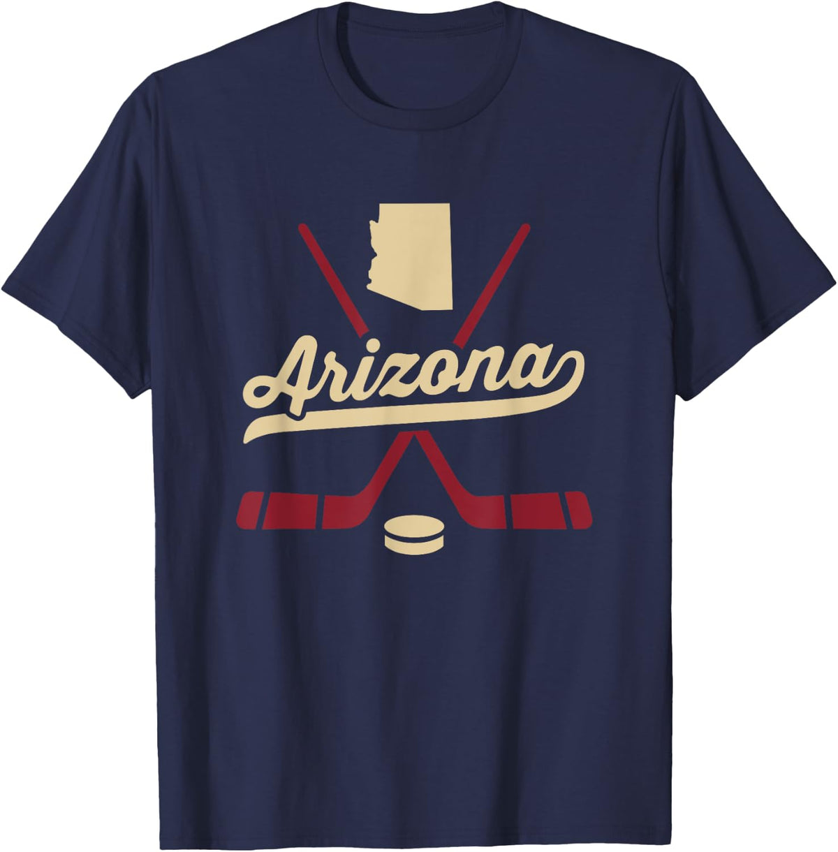 Vintage Arizona Ice Hockey Sticks Sports Team Fan Gift T-Shirt - Navy Blue