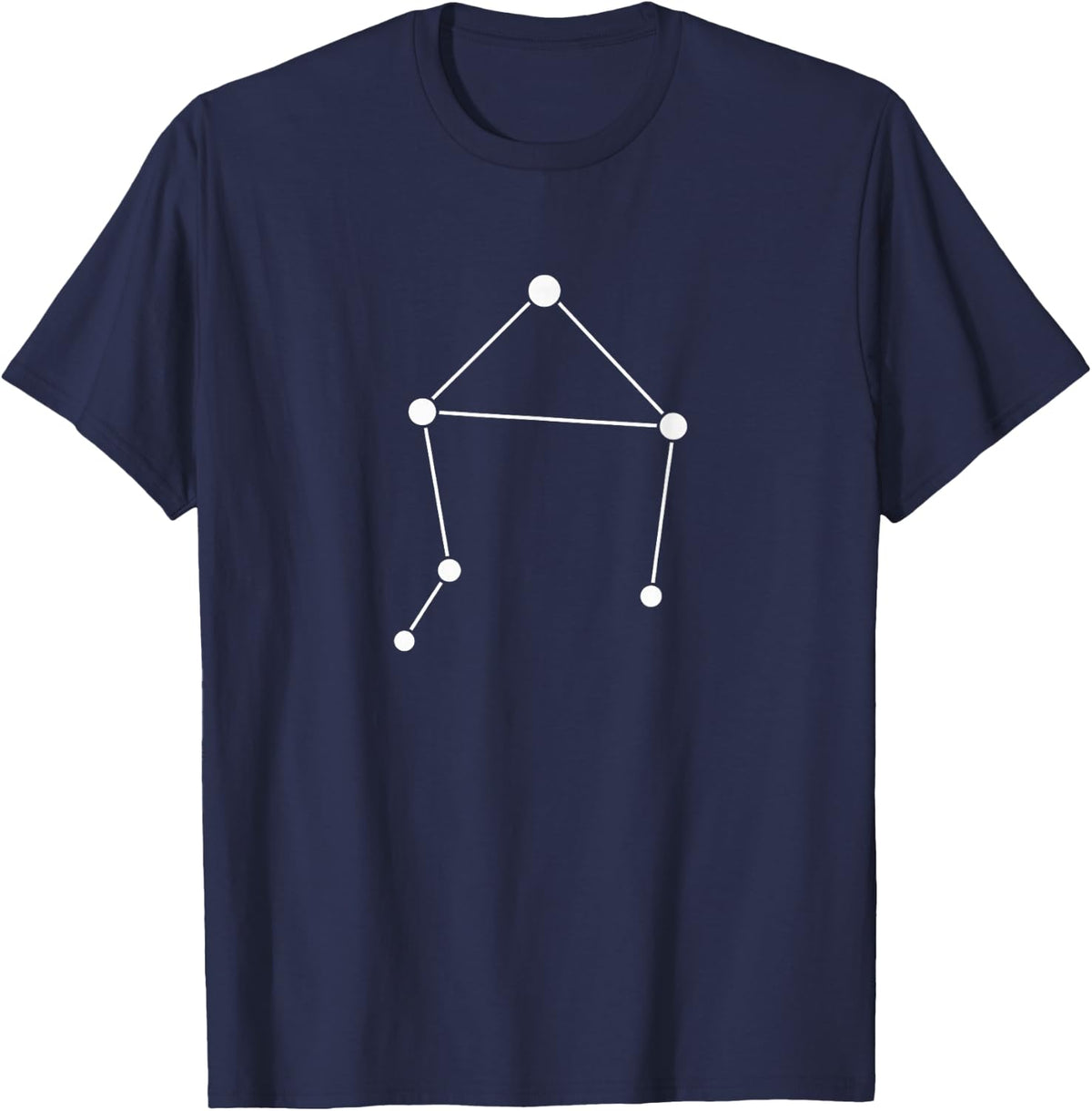 Minimalist Libra Zodiac Constellation Astrology Sign T-Shirt - Navy Blue