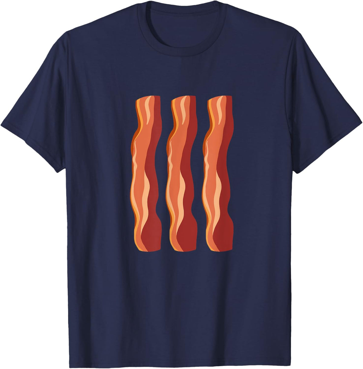 Bacon Halloween Costume T-Shirt | Bacon and Eggs T-Shirt - Navy Blue