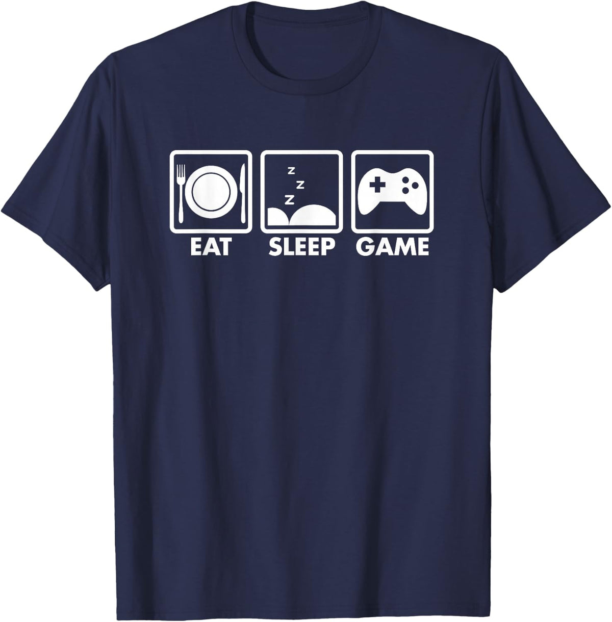 Eat Sleep Game T-Shirt - Navy Blue