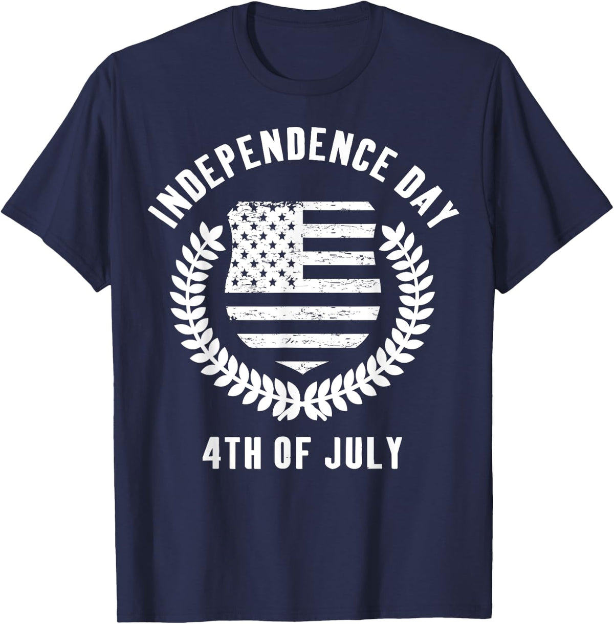 Independence Day 4th Of July American Design T-Shirt - Navy Blue