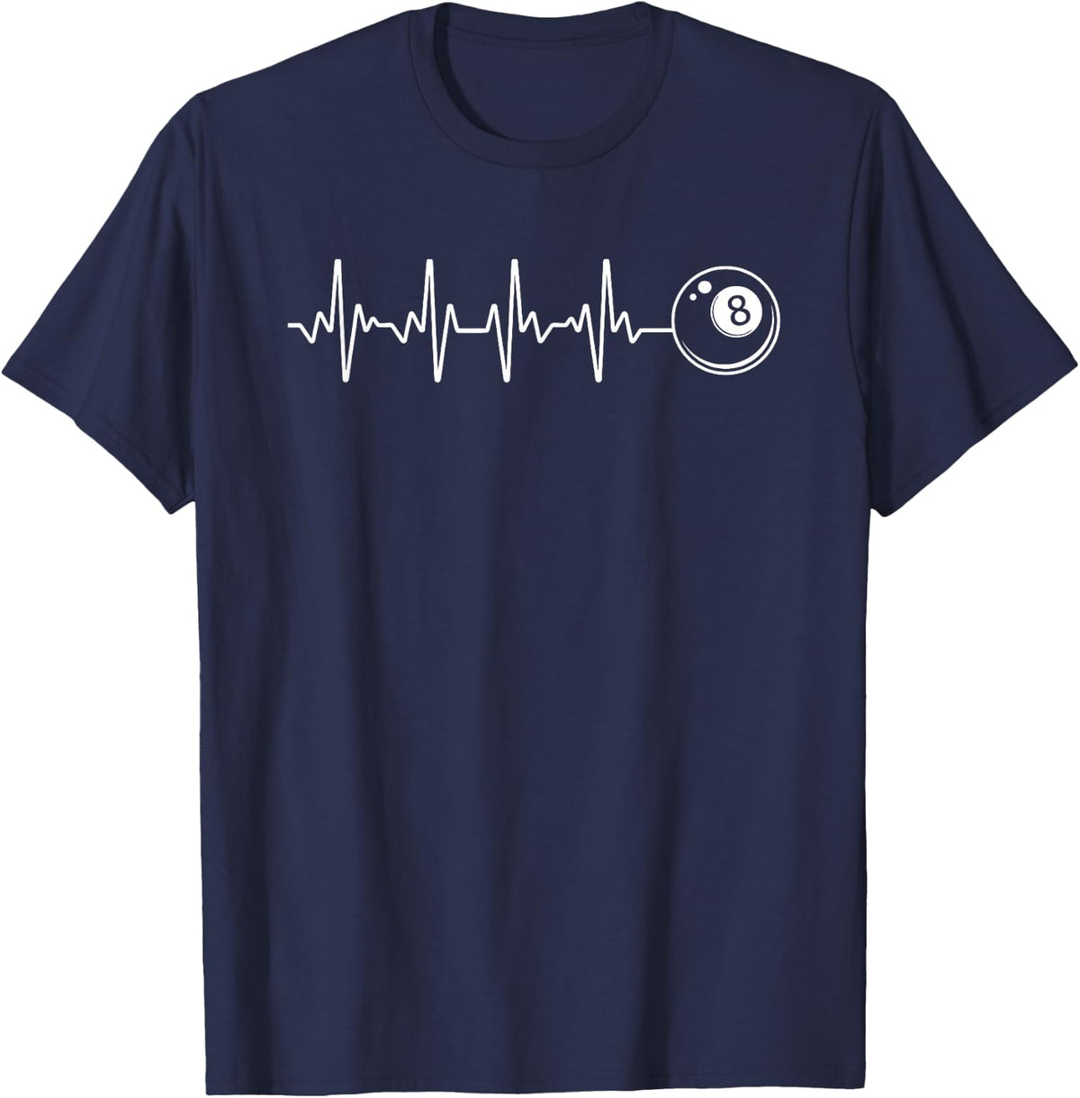Pool Art For Men Women Billiards Lover 8 Ball Pool Player T-Shirt - Navy Blue