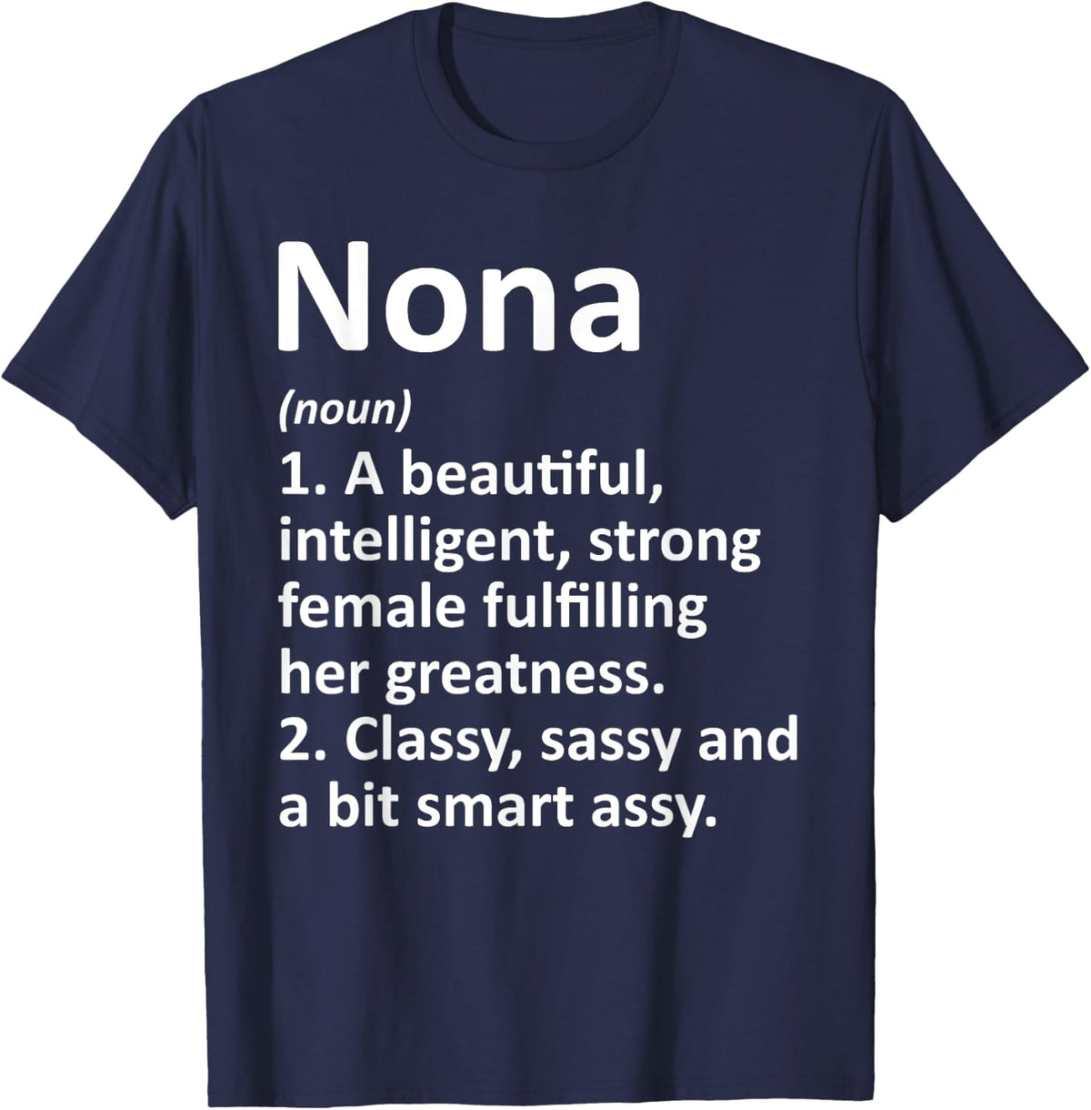 Custom Women Name Meaning Girl Mom Wife Birthday NONA Definition Personalized Name Funny T-Shirt - Navy Blue