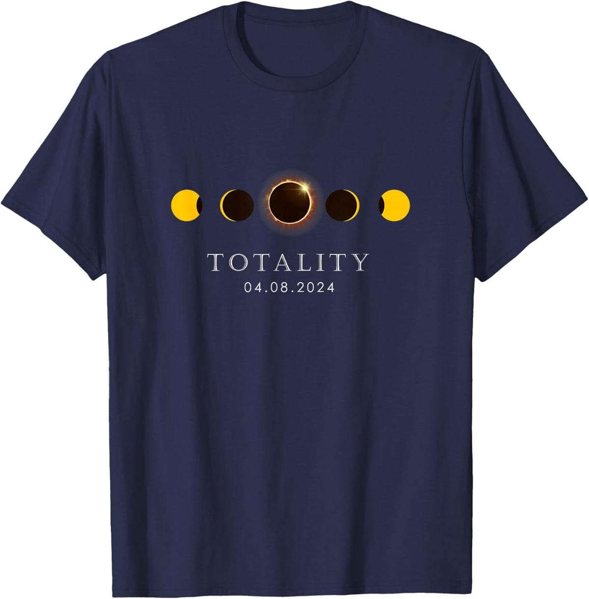 American Totality Solar Lunar Eclipse T-Shirt - Navy Blue