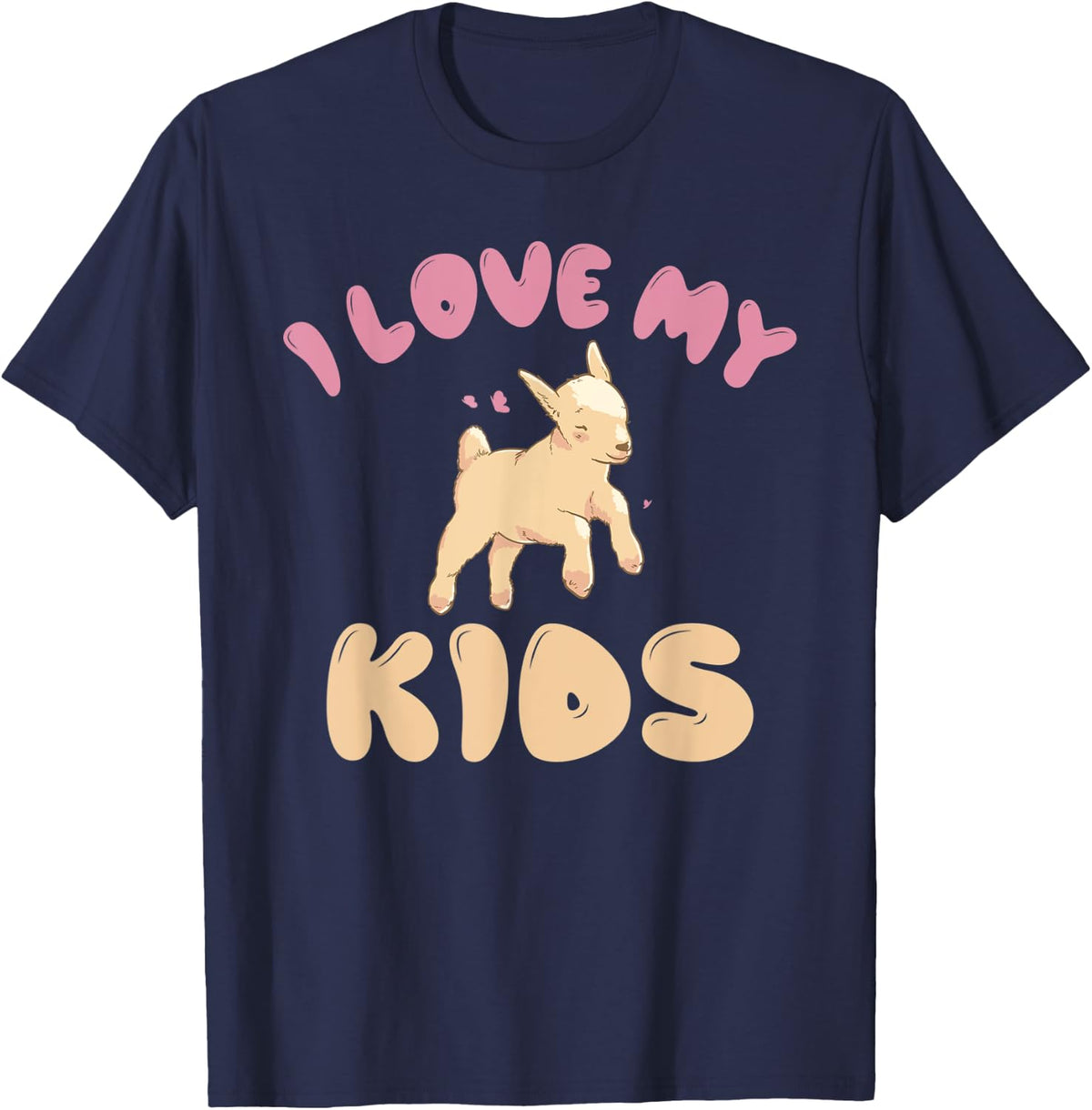 I love my Kids Baby Goats lover T-Shirt - Navy Blue