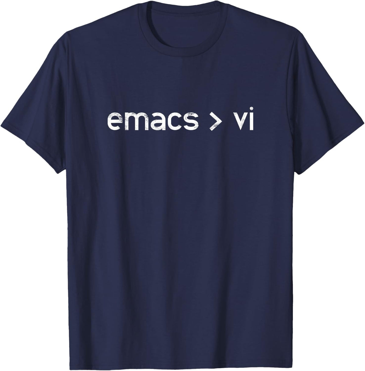Emacs > Vi - Computer Software Developer Technician T-Shirt - Navy Blue